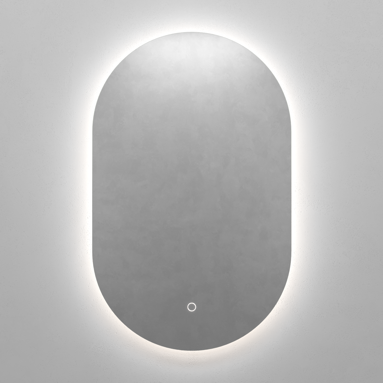 Зеркало настенное для ванной GENGLASS, GGL-01-S-6000-2с холодной LED подсветкой, овальное