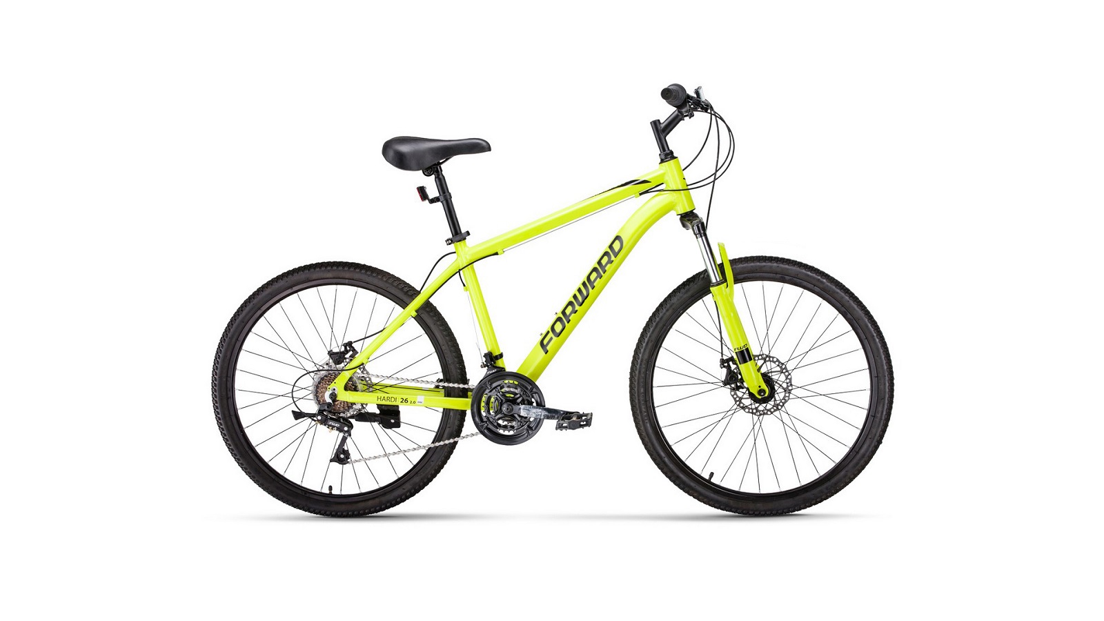 

Велосипед 26" Forward Hardi 26 2.0 D AL 2022 г 17" Ярко-желтый/Черный RBK22FW26700
