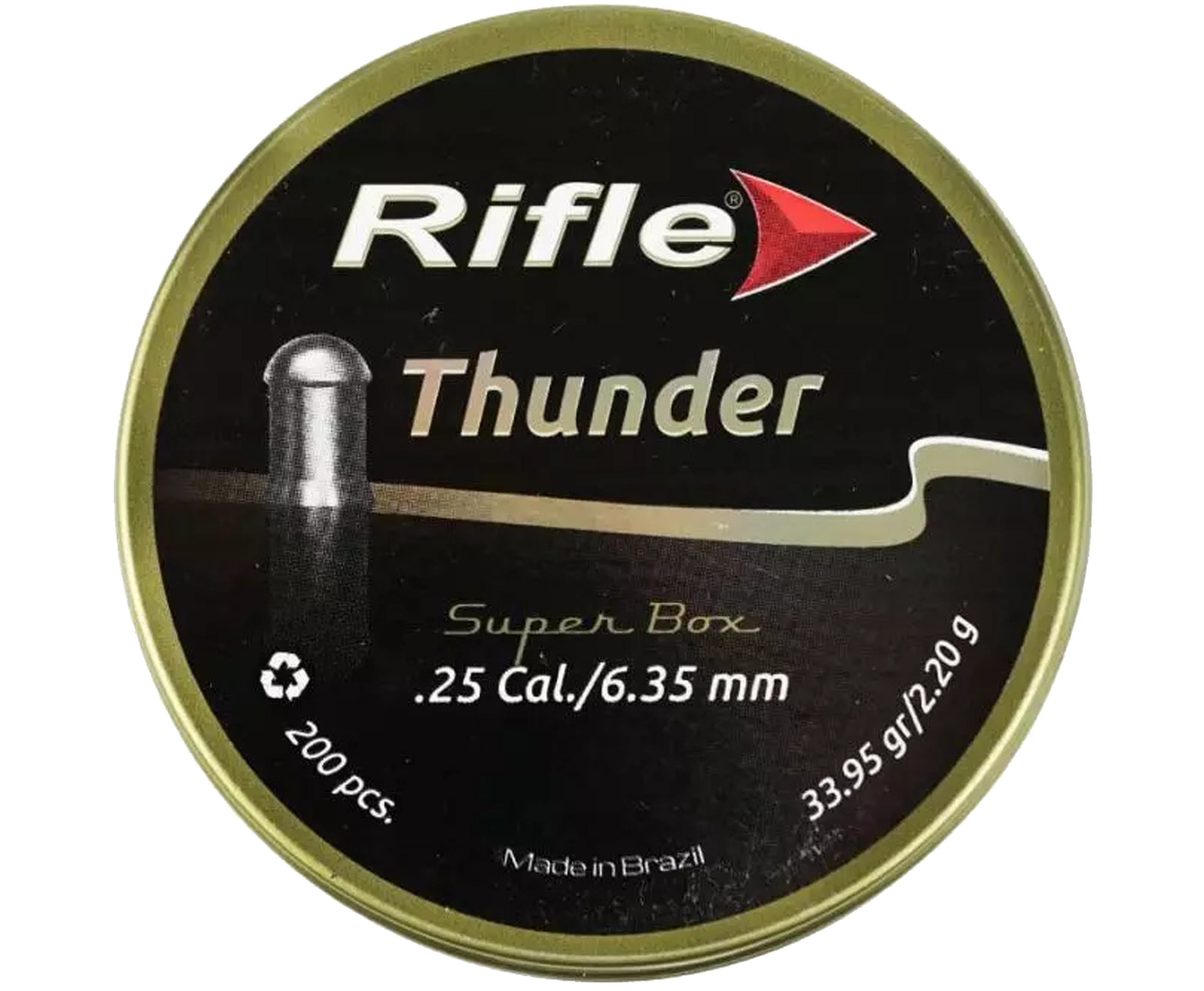 Пули пневматические Rifle Field Series Thunder 6.35 мм 200 шт, 2.20 грамма