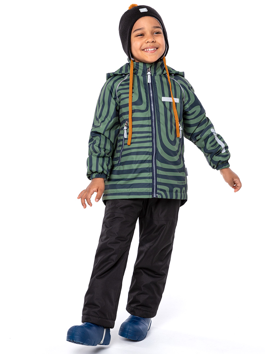 Комплект верхней одежды детский NIKASTYLE 7м1124, зеленый, 104 рюкзак текстильный с печатью на верхней части 38х29х11 см зеленый