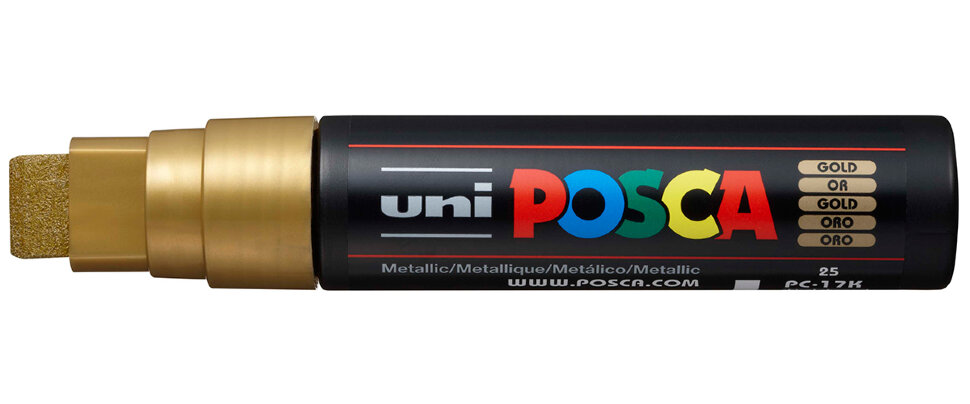 Маркер Uni POSCA PC-17K 15мм скошенный (золотой (gold) 25)