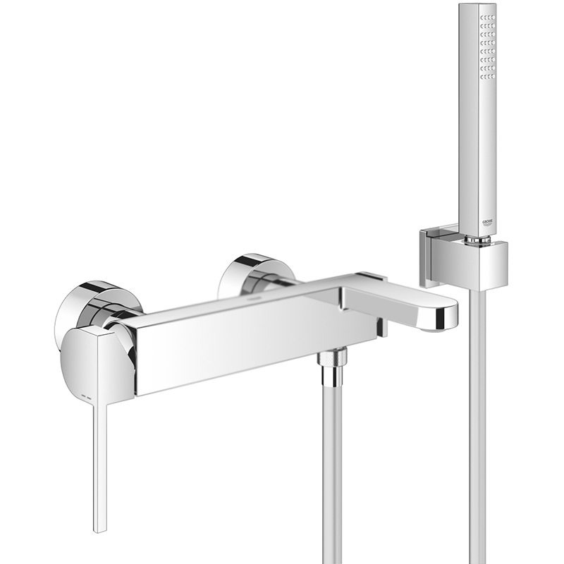 

Смеситель для ванны, настенный монтаж с душевым гарнитуром Grohe Plus Хром (33547003)