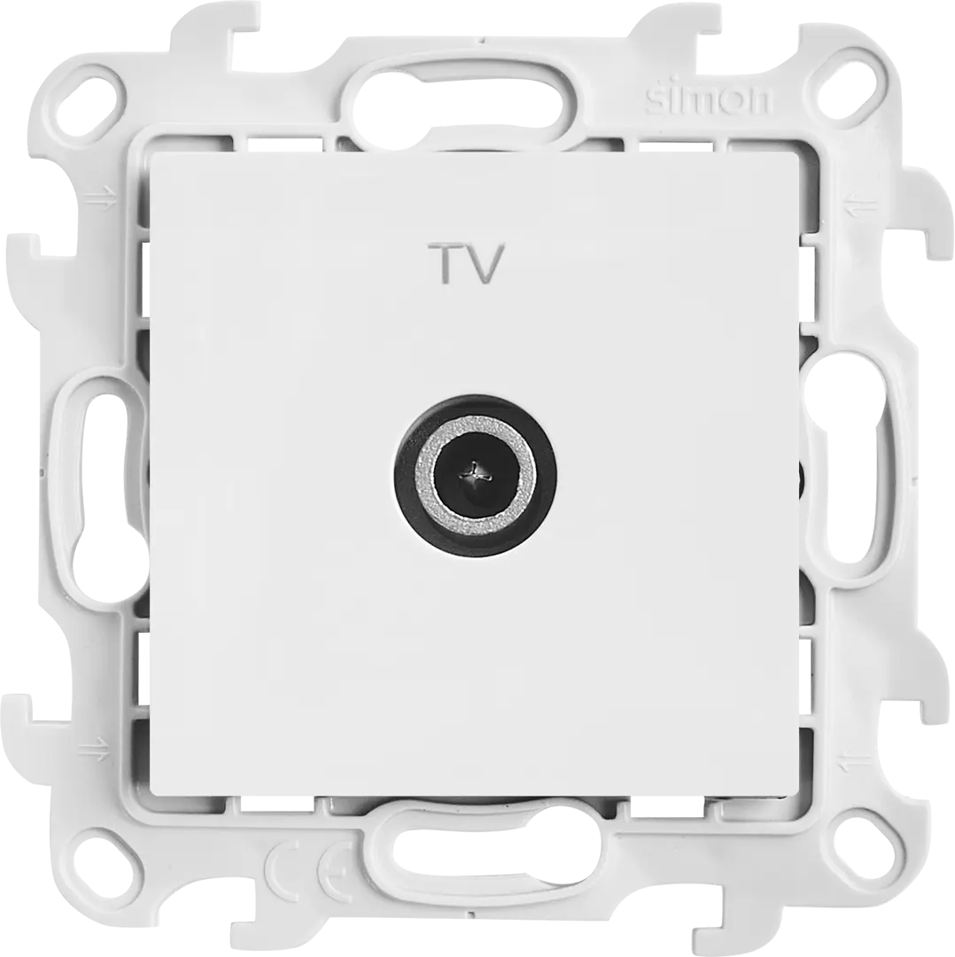 Розетка TV оконечная встраиваемый Simon 24 без заземления цвет белый розетка электрическая с з simon simon 24 harmonie 2450434 038