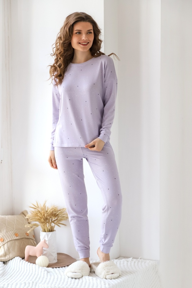 Комплект домашний женский Виолетта Снежок фиолетовый 44 RU