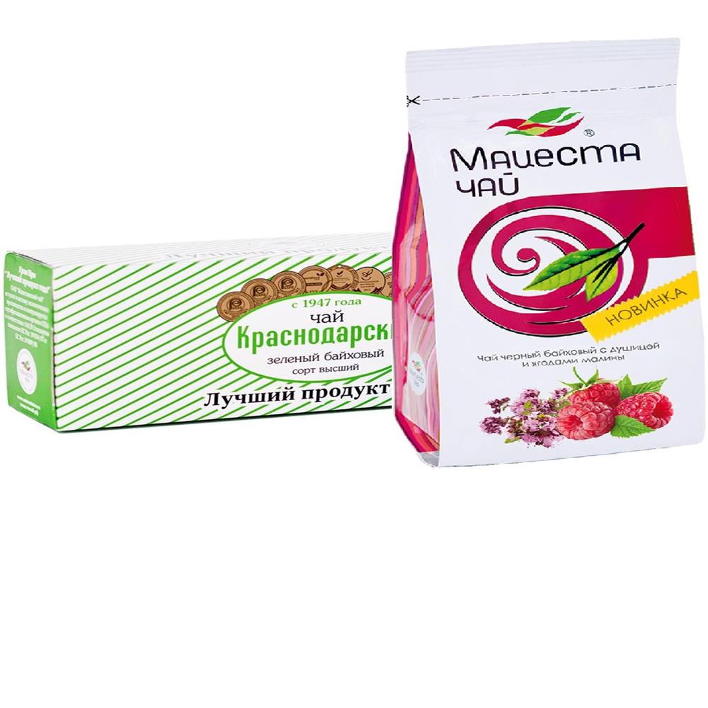 

Набор чая Мацеста Листовой зеленый черный с душицей и ягодами малины 400гр