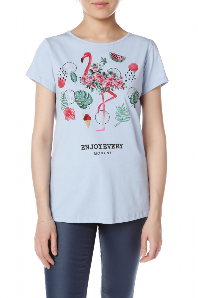 

Футболка женская Norah&Olivia NO98401 голубая one size, NO98401