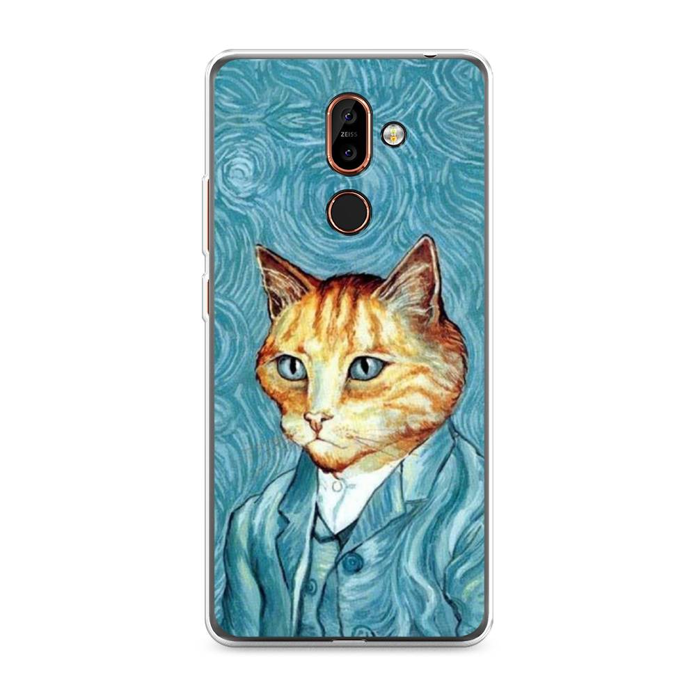 

Чехол Awog на Nokia 7 plus / Нокиа 7 plus "Кот Ван Гог", Голубой;коричневый, 121050-2