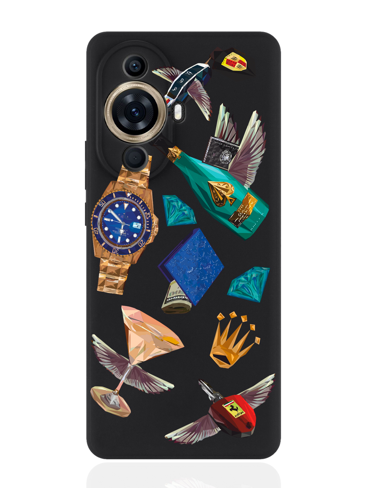 

Чехол для смартфона Huawei Nova 11 Pro черный силиконовый Luxury lifestyle, Разноцветный, Huawei Nova 11 Pro