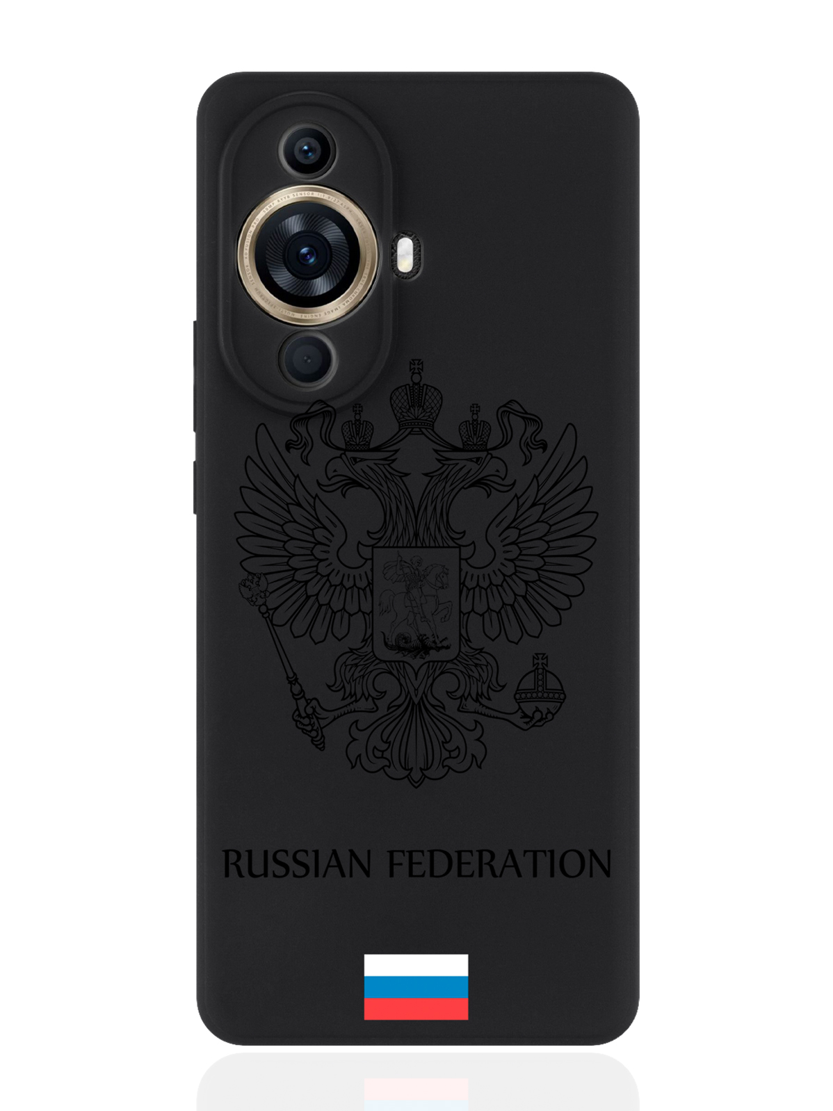 

Чехол для смартфона Huawei Nova 11 Pro черный силиконовый Черный лаковый Герб Россия, Huawei Nova 11 Pro