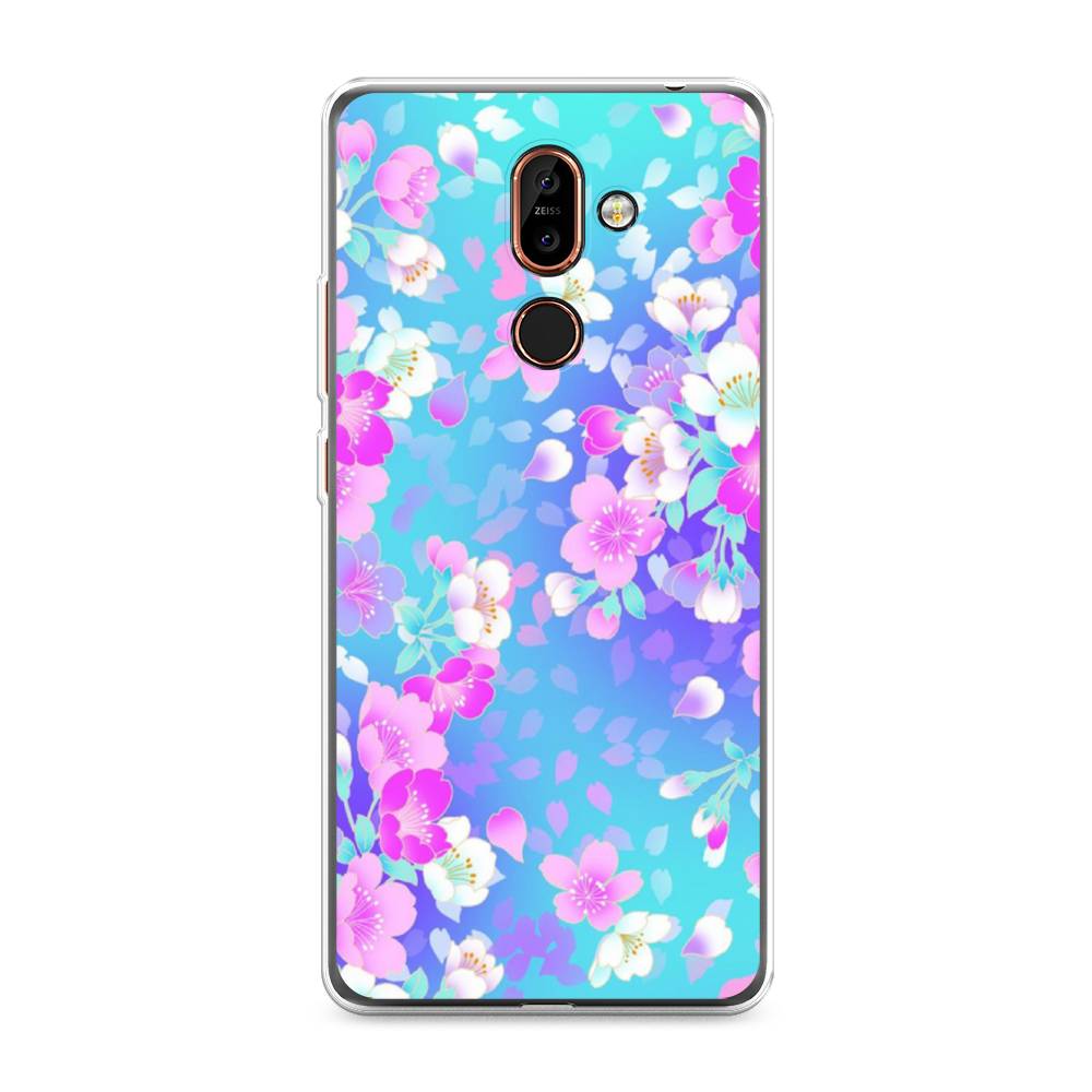 

Чехол Awog на Nokia 7 plus / Нокиа 7 plus "Яблоневые цветы", Голубой;розовый;белый, 121050-8