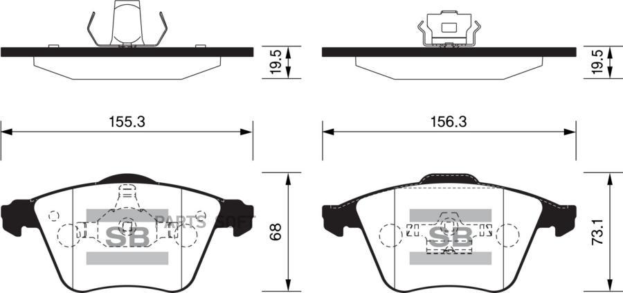 

Тормозные колодки Sangsin brake дисковые SP2283, SP2283
