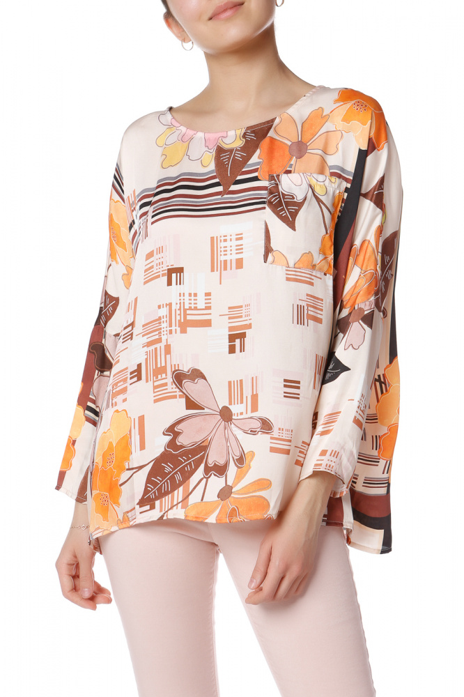 

Блуза женская LE STREGHE P18JE110 бежевая one size, P18JE110