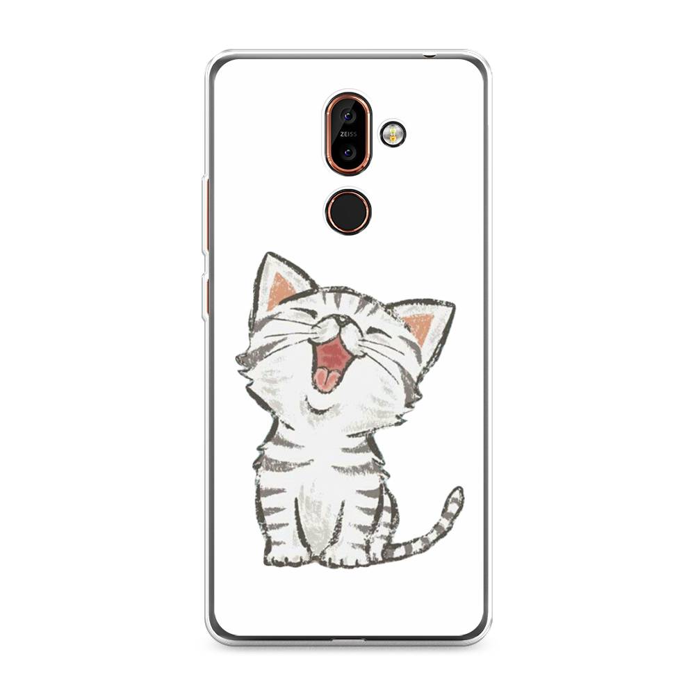 

Чехол Awog на Nokia 7 plus / Нокиа 7 plus "Котенок рисованный", Серый;белый, 121050-1