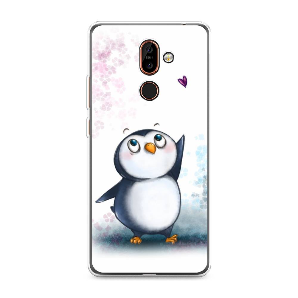 

Чехол Awog на Nokia 7 plus / Нокиа 7 plus "Пингвин и сердечко", Белый, 121050-1