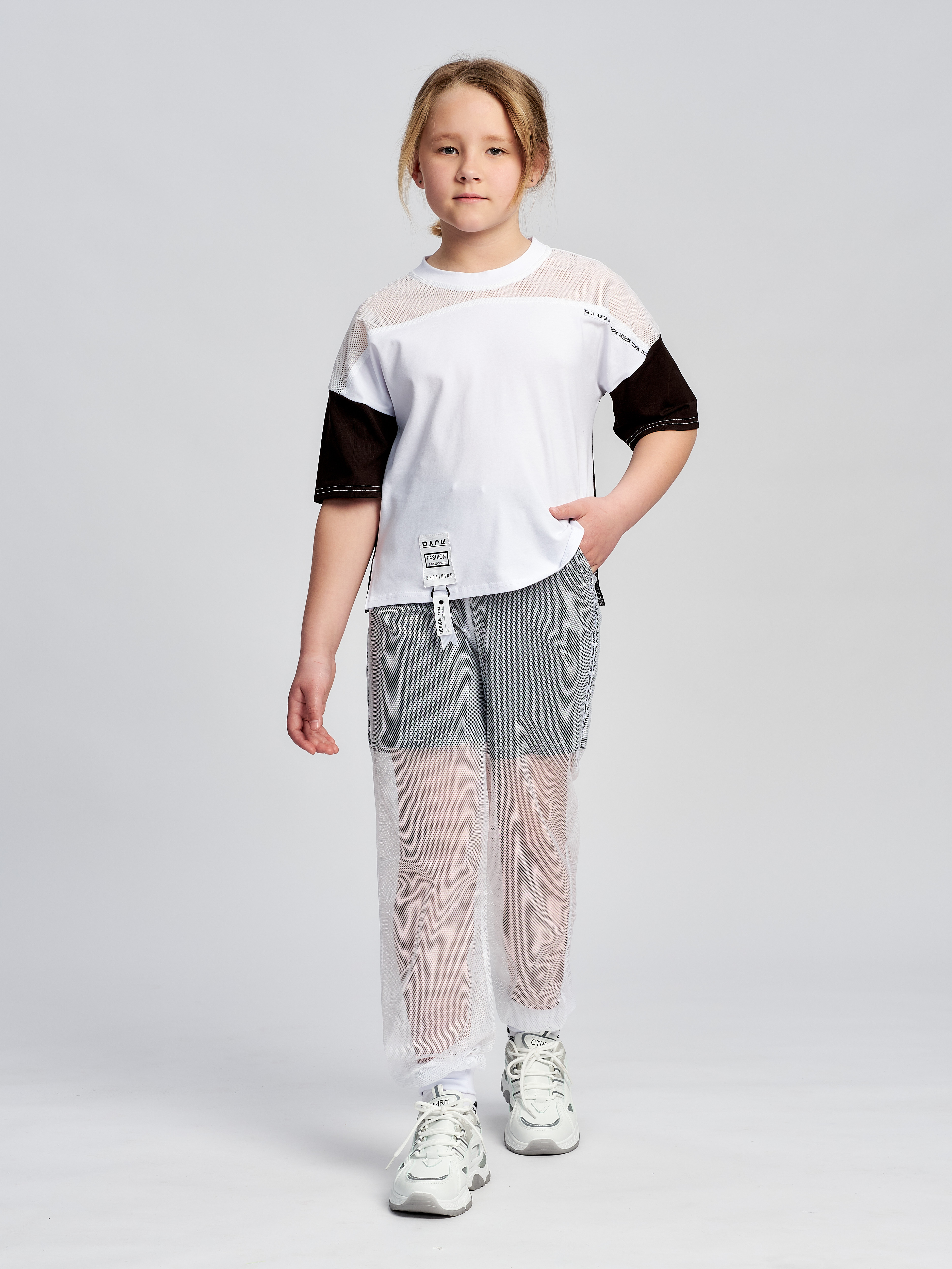 Костюм повседневный Minavla Лика, белый; черный, 146