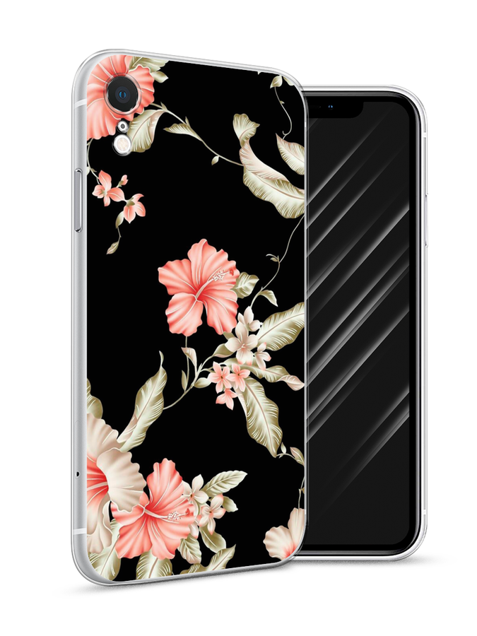 

Чехол Awog на Apple iPhone XR (10R) / Айфон XR (10R) "Цветы на черном", Разноцветный, 12050-8