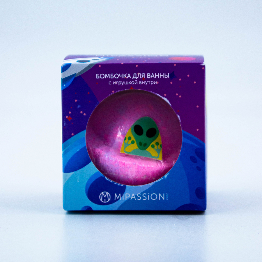Бомбочка для ванны Mipassioncorp Инопланетяне, с игрушкой, для детей, 110 г mipassioncorp шипучка для ванны закат на море 450