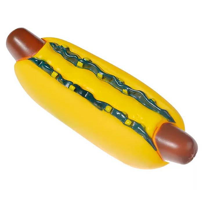 Игрушка для собак Уют Хот-дог желтая 18,5х6,5 см