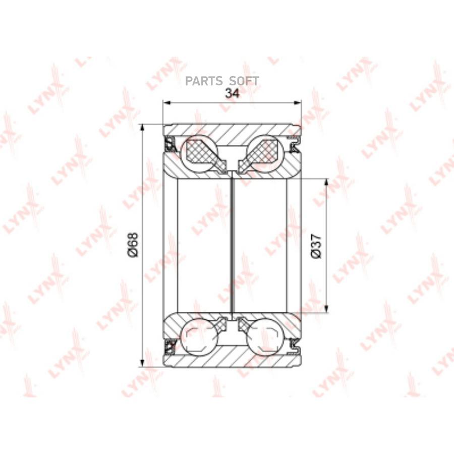 

LYNXAUTO WB-1519 Подшипник полуоси задней 34x37x68