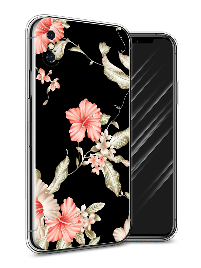 

Чехол Awog на Apple iPhone XS Max (10S Max) / Айфон XS Max (10S Max) "Цветы на черном", Разноцветный, 11950-8