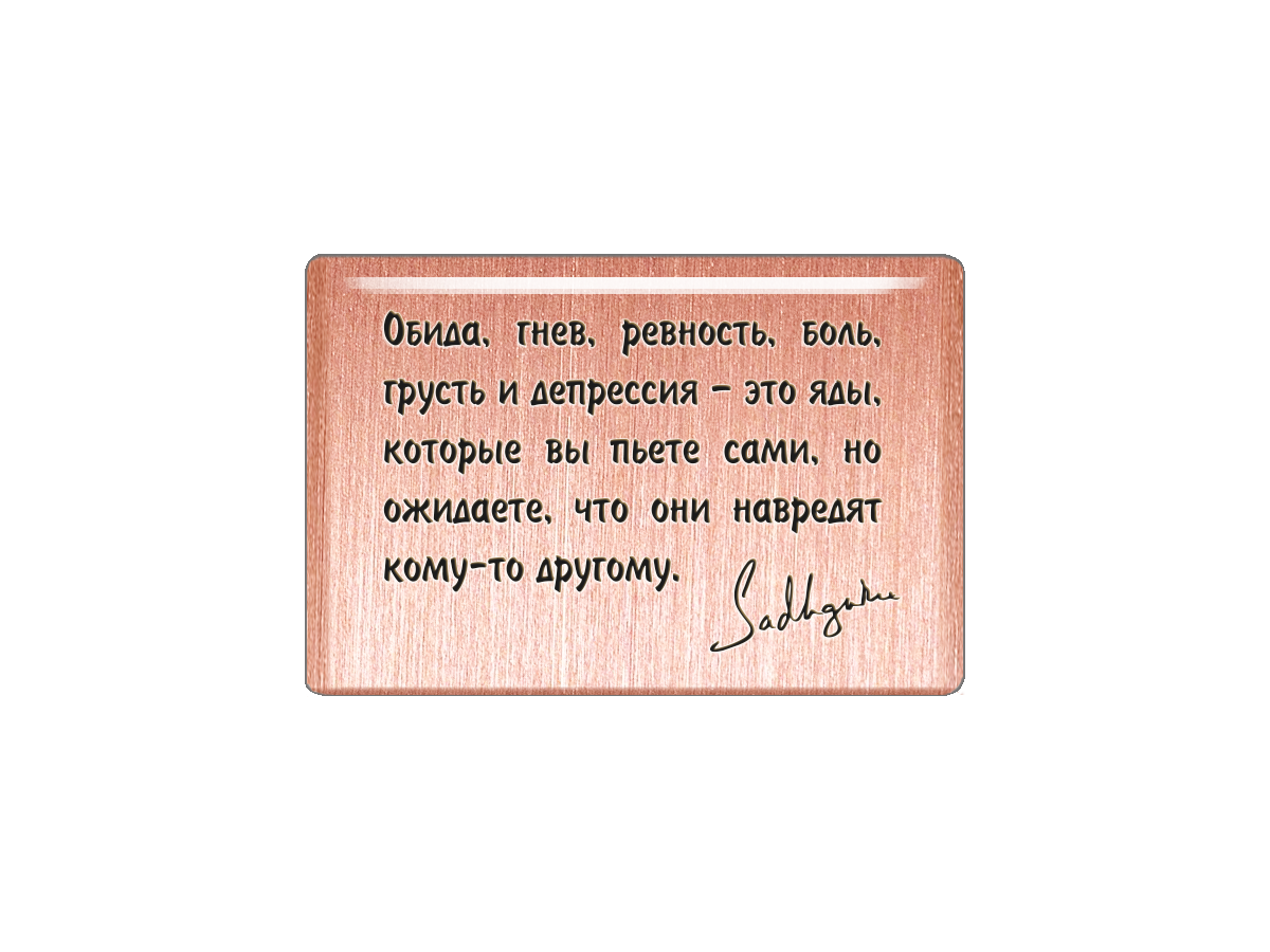 

Магнит Обида, гнев, ревность, боль, грусть и депрессия - это яды, которые вы пьёте сами,, Т18.212.01.00