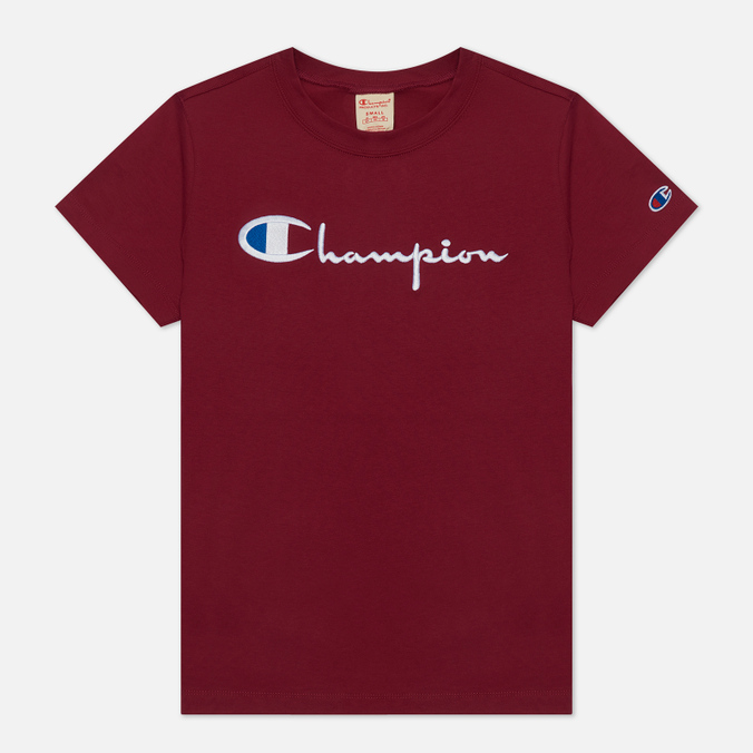 фото Футболка женская champion reverse weave 114128-rs510 бордовая xs