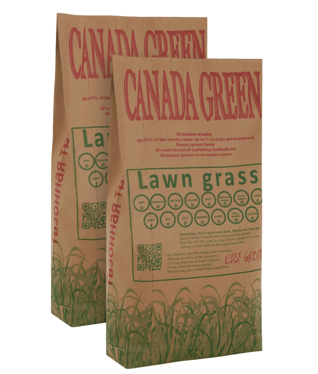 Семена газонной травы Спрорт 10 кг Канада Грин Sport 2-2,2 сотки, газон