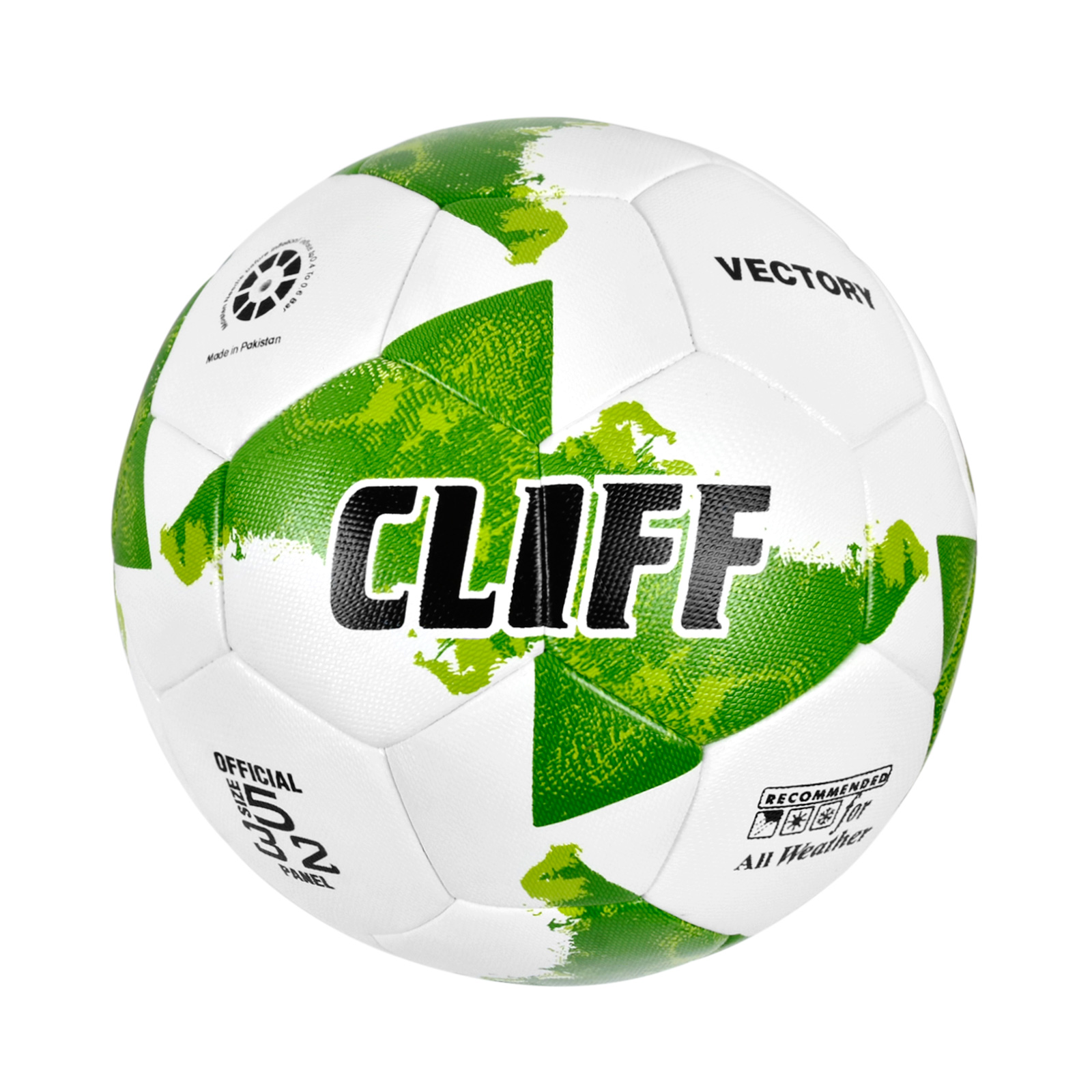 

Мяч футбольный CLIFF 3603, 5 размер, PU Hibrid, бело-зеленый, Белый