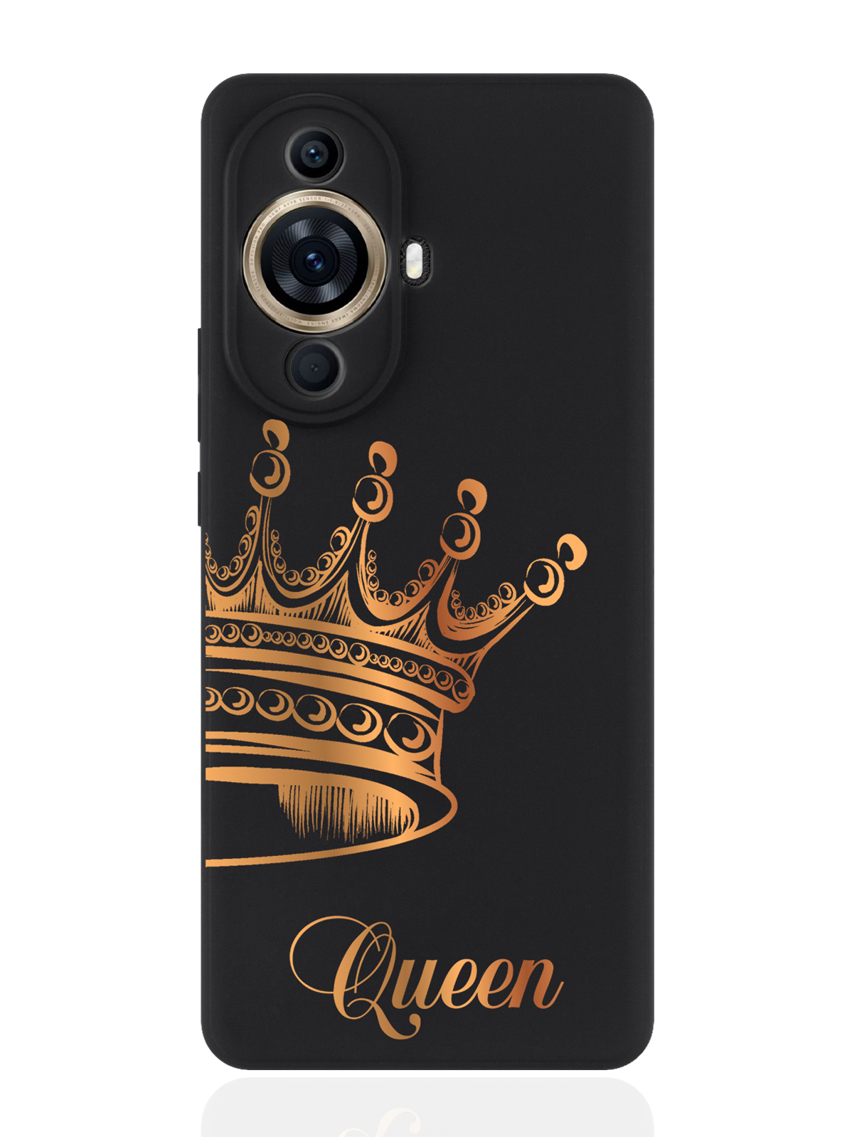 

Чехол для смартфона Huawei Nova 11 Pro черный силиконовый Парный чехол корона Queen, Huawei Nova 11 Pro