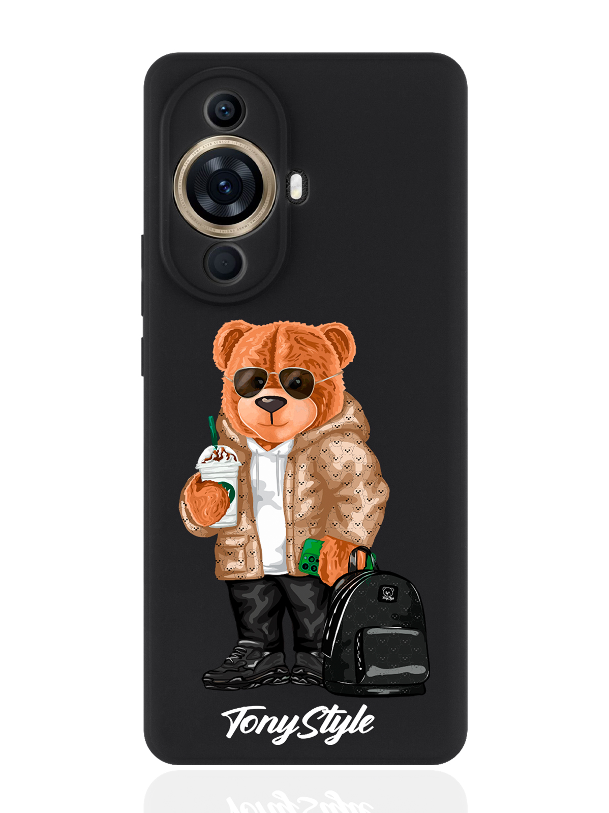 

Чехол для смартфона Huawei Nova 11 Pro черный силиконовый Tony Style в очках, Коричневый;черный;белый, Huawei Nova 11 Pro