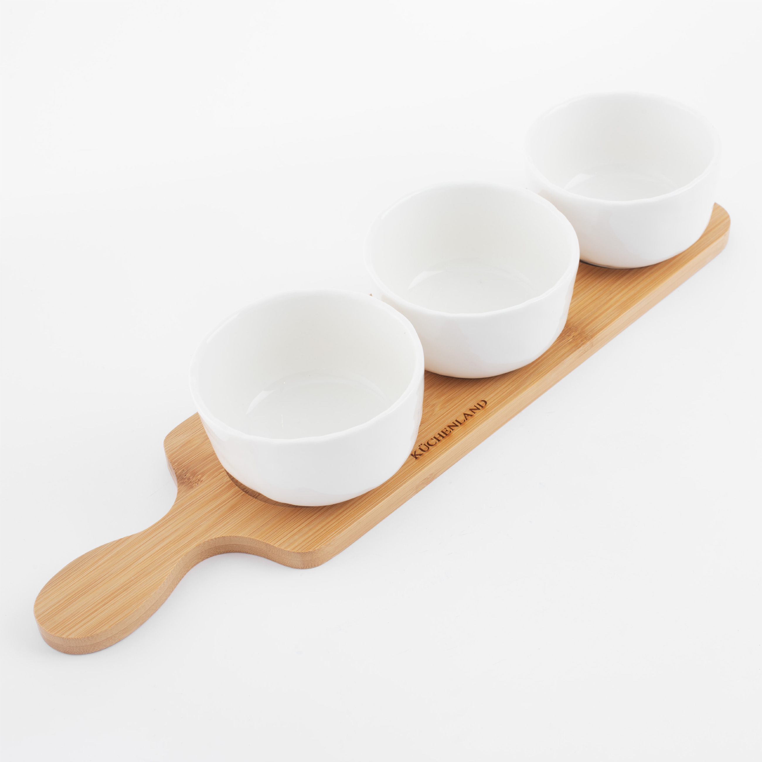 

Набор для закусок, 3 пр, на подставке, фарфор P/бамбук, Bamboo, Белый