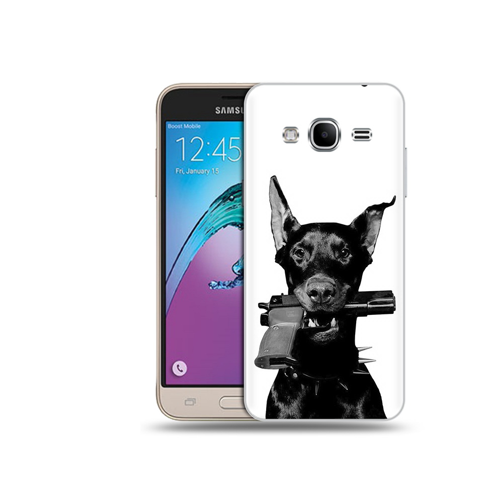 

Чехол MyPads Tocco для Samsung Galaxy J3 (2016) доберман с пистолетом (PT29089.580.331), Прозрачный, Tocco