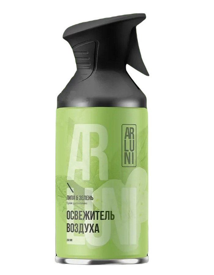 Освежитель воздуха Arluni липа и зелень аэрозольный баллон с триггером, 250 мл