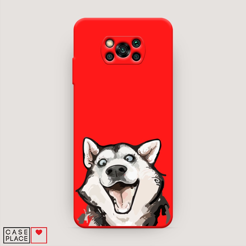 

Чехол Awog на Poco X3/X3 Pro "Радостный хаски", Разноцветный, 39253-1