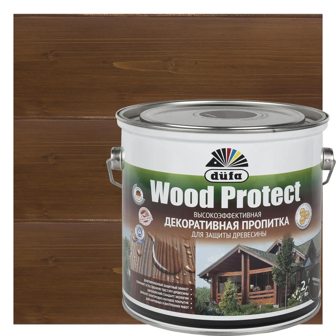 фото Антисептик wood protect цвет палисандр 2.5 л dufa