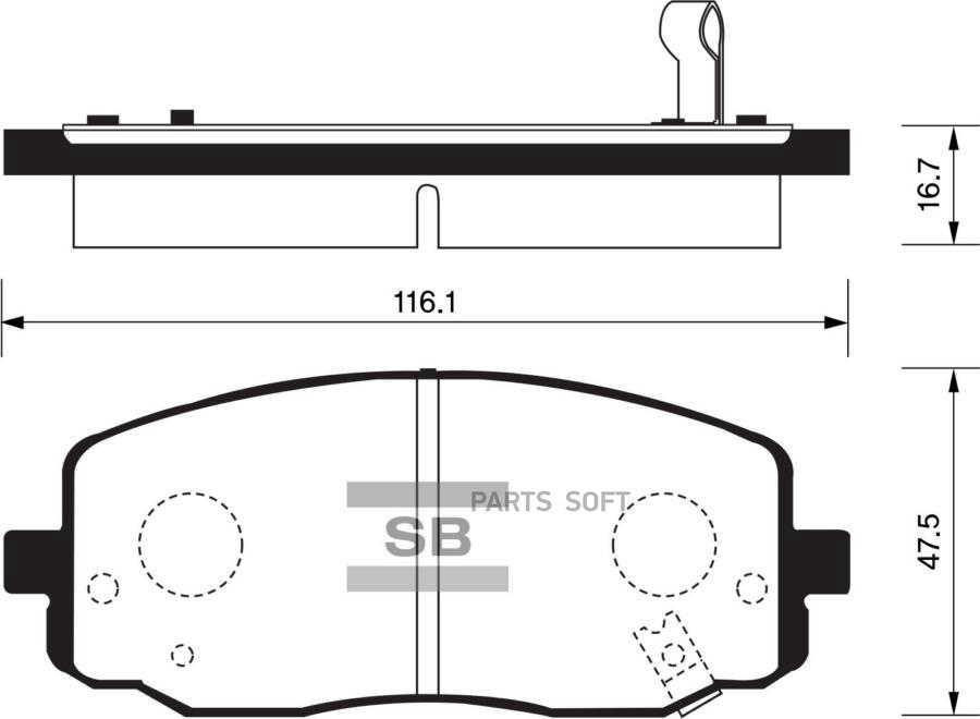 

Тормозные колодки Sangsin brake передние SP1172, SP1172