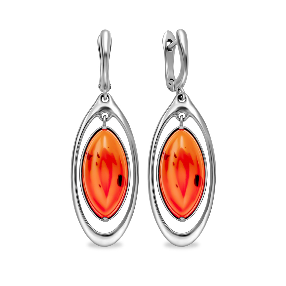 

Серьги из серебра 585Gold 702008453, янтарь, 702008453