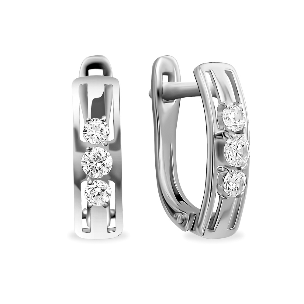 

Серьги из серебра 585Gold 702010662, фианит, 702010662