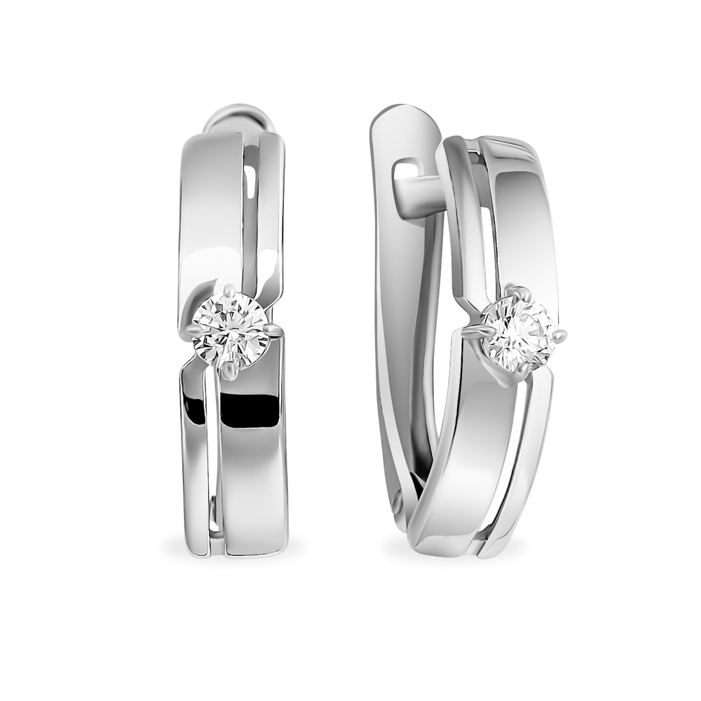 

Серьги из серебра 585Gold 702010678, фианит, 702010678