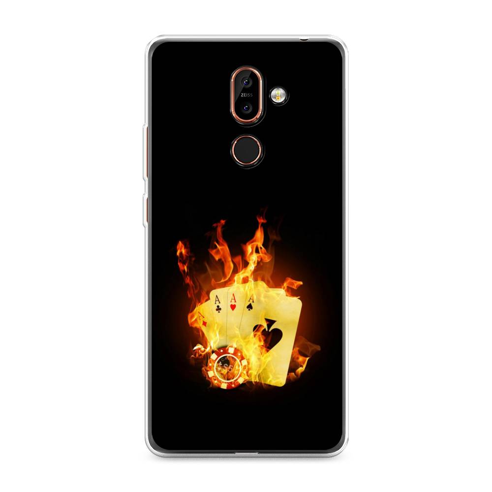 

Чехол Awog на Nokia 7 plus / Нокиа 7 plus "Горящие карты", Черный;оранжевый, 121050-9