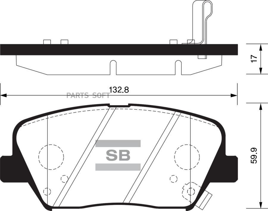 

Тормозные колодки Sangsin brake передние SP1424, SP1424