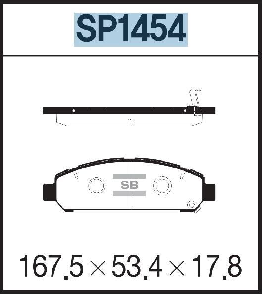 

Тормозные колодки Sangsin brake передние SP1454, SP1454