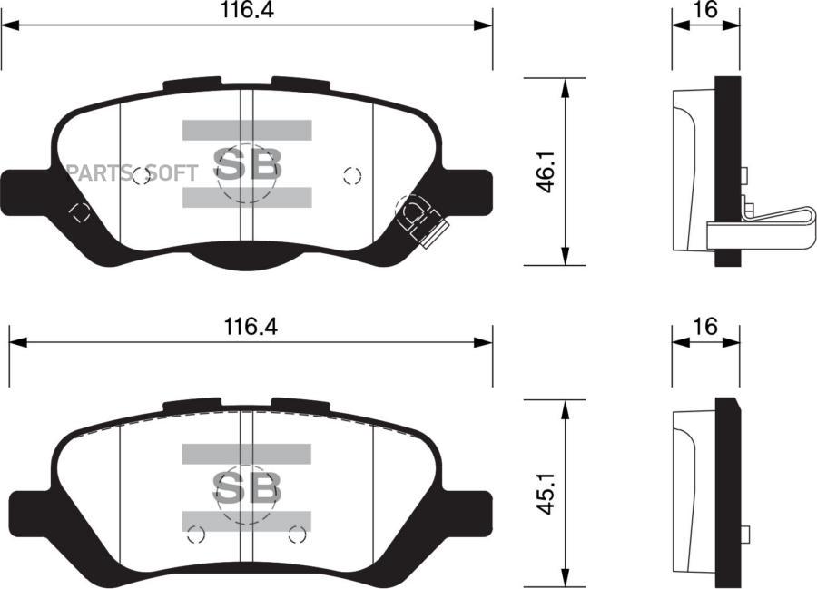 

Тормозные колодки Sangsin brake задние SP1459, SP1459