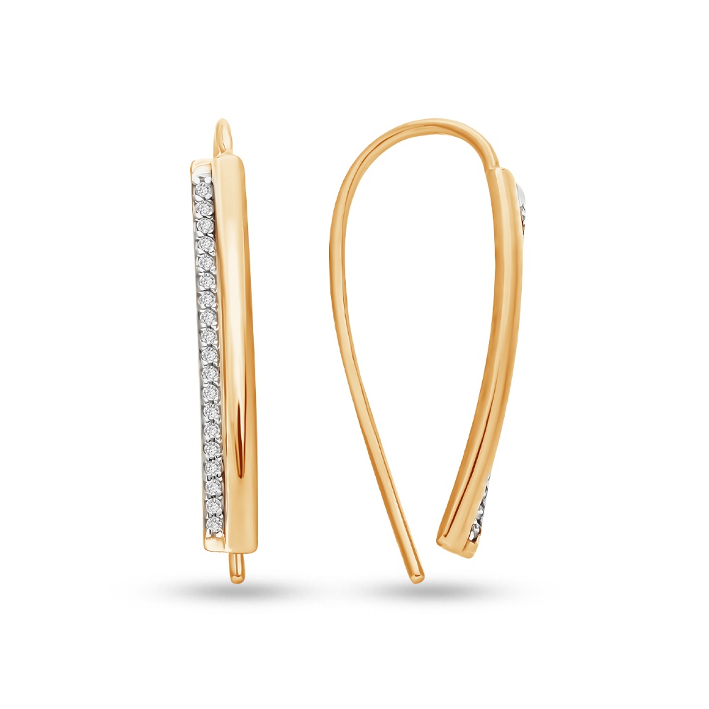 

Серьги из красного золота 585Gold 302006383, фианит, 302006383