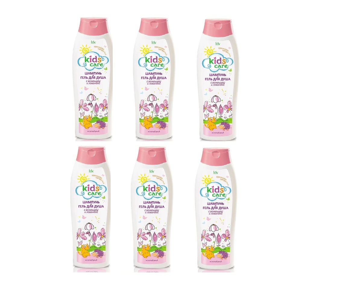 Шампунь и гель для душа Iris Cosmetic Kids Care РОМАШКА и ЛАВАНДА, 400 мл, 6 шт