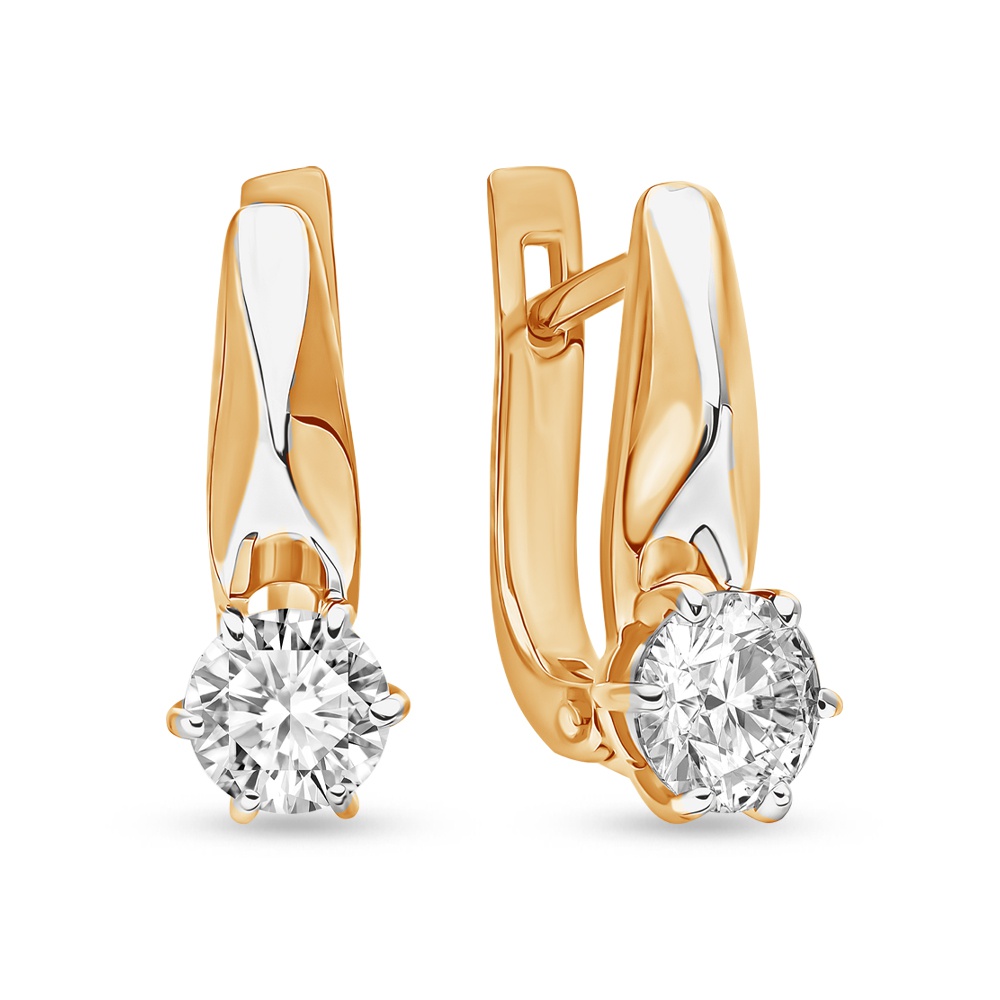 

Серьги из красного золота 585Gold 302006393, фианит, 302006393
