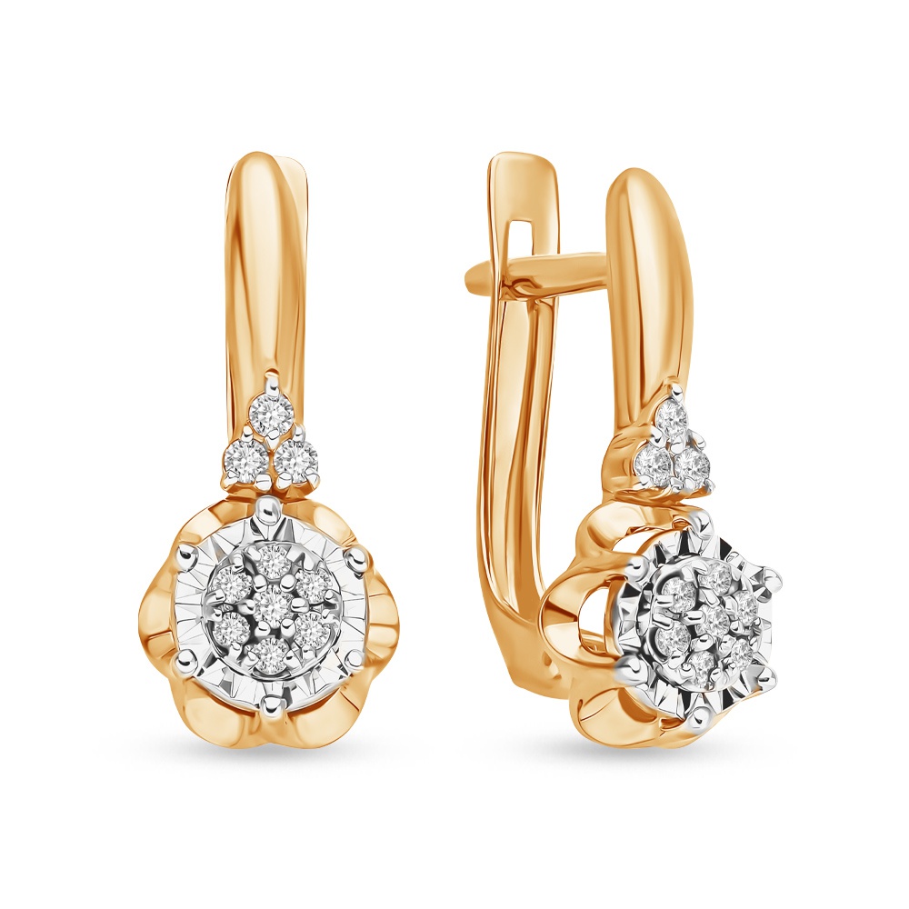 

Серьги из красного золота 585Gold 102007752, бриллиант, 102007752