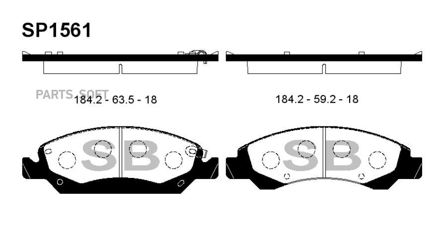 

Тормозные колодки Sangsin brake передние SP1561, SP1561