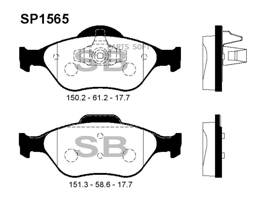 

Тормозные колодки Sangsin brake передние SP1565, SP1565