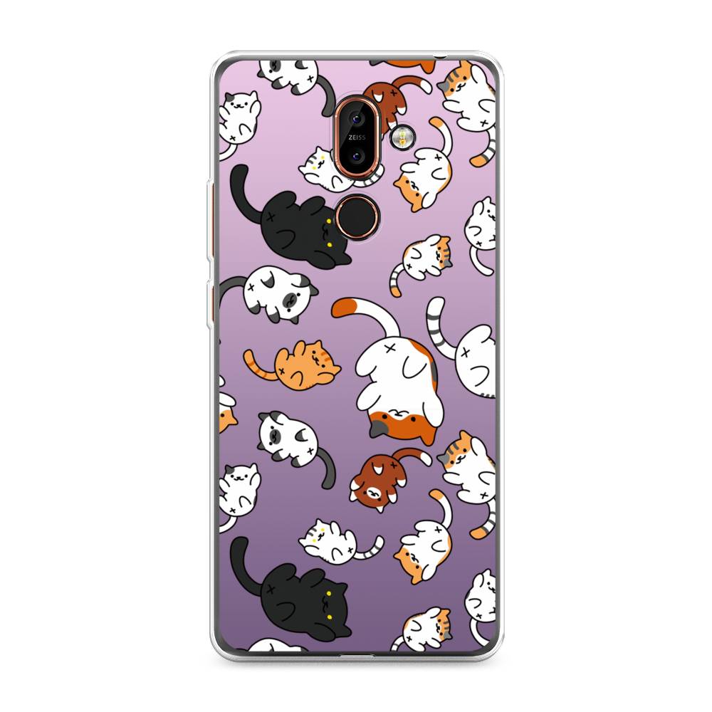 

Чехол Awog на Nokia 7 plus / Нокиа 7 plus "Котопад", Фиолетовый;белый, 121050-7